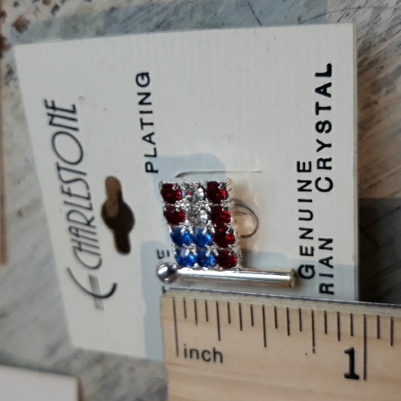Flag Rhinestone Heart Pin Collection - Picture 6 of 10